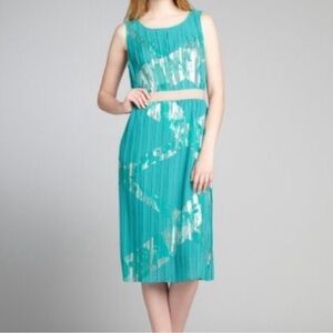 BCBG Zariah Green Chiffon Cocktail Dress
